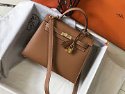 Hermes Kelly Handbag in Gold and Brown : size 25cm - 1