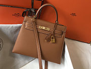 Hermes Kelly Handbag in Gold and Brown : size 25cm - 5