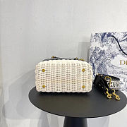 Dior Lady Bag Medium  Natural Wicker And Black Dior Obique Jacquard - size: 24×20×11cm - 5