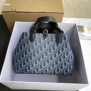 Dior Toujours Bag Blue Denim Dior Oblique Jacquard - size: w28.5×h21.5×d17cm - 2