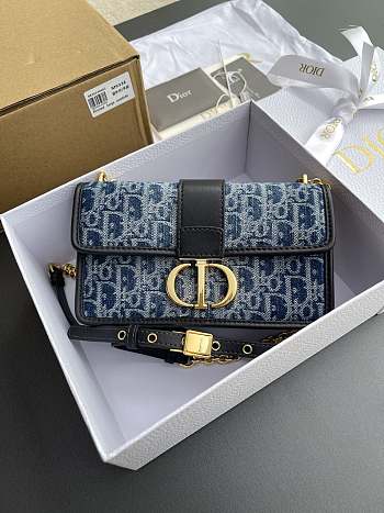 Dior Blue Denim Montaigne Bag - Size: w21×h12×d6 cm