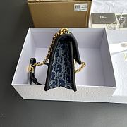 Dior Blue Denim Montaigne Bag - Size: w21×h12×d6 cm - 5