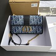 Dior Blue Denim Montaigne Bag - Size: w21×h12×d6 cm - 3