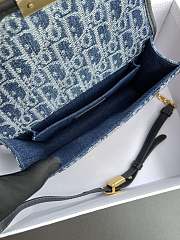 Dior Blue Denim Montaigne Bag - Size: w21×h12×d6 cm - 4