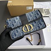 Dior Blue Denim Montaigne Bag - Size: w21×h12×d6 cm - 2