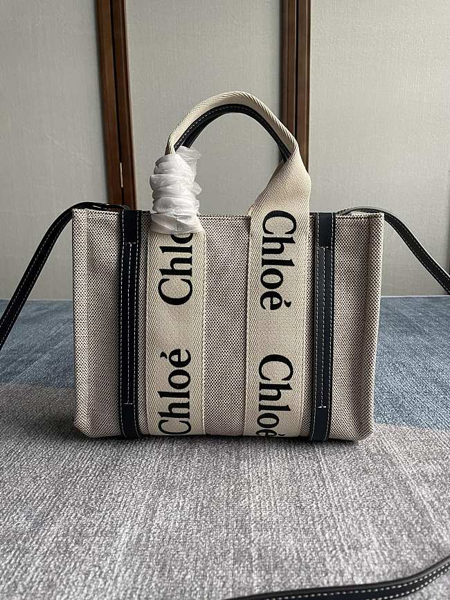 Chloé Small Woody tote bag in Beige - size 26.5 x 20 x 8cm - 1