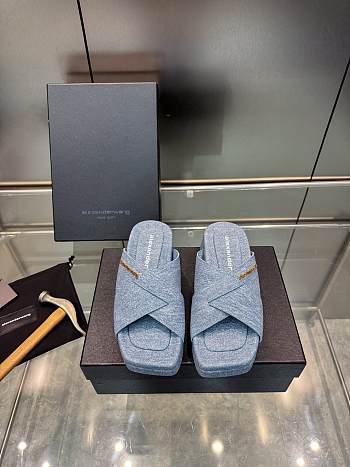 Alexander Wang thick-soled denim slippers - Height: 5cm 