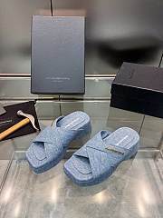Alexander Wang thick-soled denim slippers - Height: 5cm  - 5
