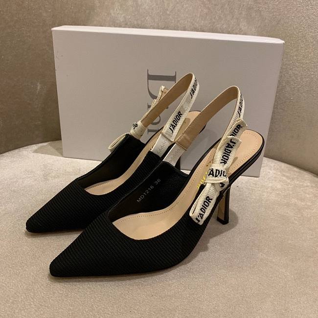 Dior J'Adior Slingback Pump Black Technical Fabric - Heel height: 9.5cm - 1