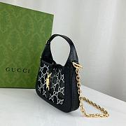 Gucci Jackie 1961 mini lizard shoulder bag Black - size: 19x13x3cm - 5