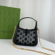 Gucci Jackie 1961 mini lizard shoulder bag Black - size: 19x13x3cm - 3