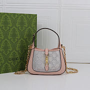 Jackie 1961 mini crystal GG lizard bag Pink - size: 19x13x3cm - 1