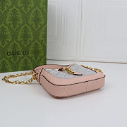 Jackie 1961 mini crystal GG lizard bag Pink - size: 19x13x3cm - 5