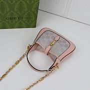 Jackie 1961 mini crystal GG lizard bag Pink - size: 19x13x3cm - 4