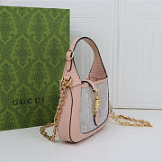 Jackie 1961 mini crystal GG lizard bag Pink - size: 19x13x3cm - 3