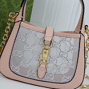 Jackie 1961 mini crystal GG lizard bag Pink - size: 19x13x3cm - 2