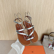 Hermes harmonie sandal gris argenté  - 5