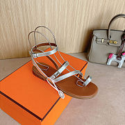 Hermes harmonie sandal gris argenté  - 4