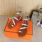 Hermes harmonie sandal gris argenté  - 3