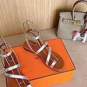 Hermes harmonie sandal gris argenté  - 2