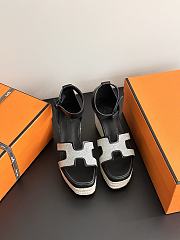 Hermes Elda espadrille Black - Heel height: 8cm - 1