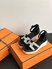 Hermes Elda espadrille Black - Heel height: 8cm - 2