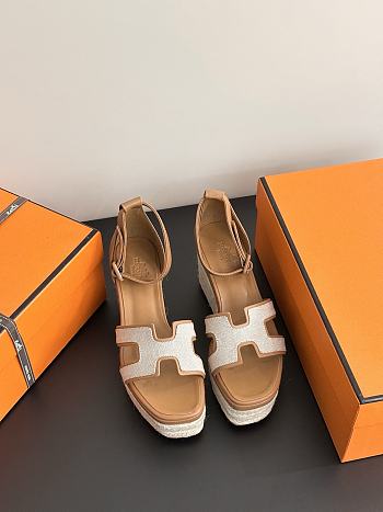 Hermes Elda espadrille Brown - Heel height: 8cm