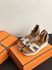 Hermes Elda espadrille Brown - Heel height: 8cm - 3