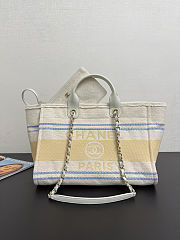 Chanel Shopping Bag Cotton Canvas & Gold-Tone Metal - size: 38cm  - 1