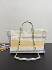 Chanel Shopping Bag Cotton Canvas & Gold-Tone Metal - size: 38cm  - 4