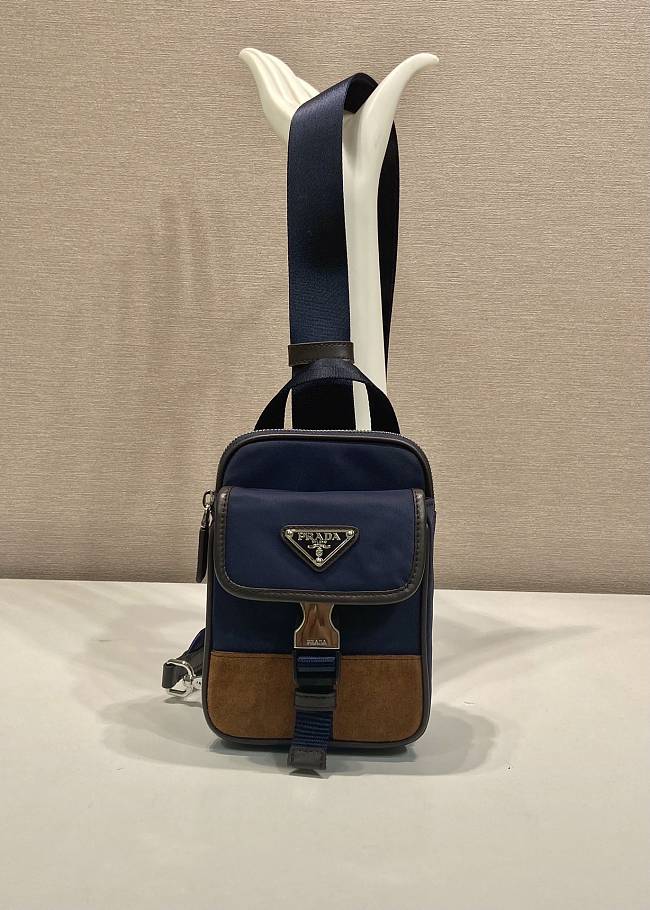 Enamel Triangle logo backpack Blue - 2ZH194 - size: 11.5x17x4.5cm - 1