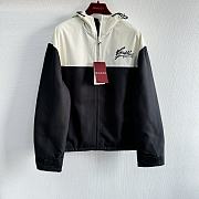 GUCCI Technical cotton canvas hooded jacket Black White  - 1