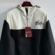 GUCCI Technical cotton canvas hooded jacket Black White  - 4