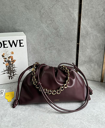  Loewe Flamenco leather shoulder bag - size: 41x9x26CM