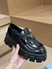 Prada Monolith brushed leather loafers Black  - 5