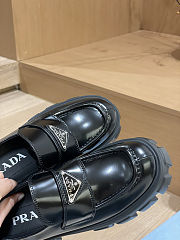  Prada Monolith brushed leather loafers Black  - 3