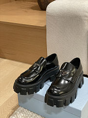  Prada Monolith brushed leather loafers Black  - 2