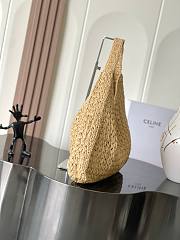 CELINE CABAS TRIANGLE IN RAFFIA AND CALFSKIN BEIGE - SIZE: 45x23x6CM - 5