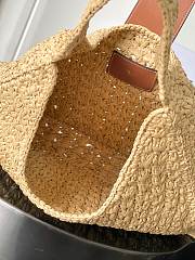 CELINE CABAS TRIANGLE IN RAFFIA AND CALFSKIN BEIGE - SIZE: 45x23x6CM - 2