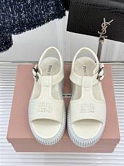 Miu Miu Denim flatform sandals White - 1