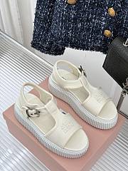 Miu Miu Denim flatform sandals White - 2