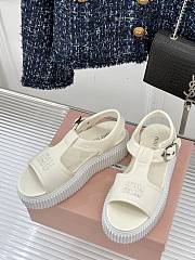 Miu Miu Denim flatform sandals White - 3