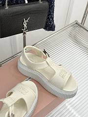 Miu Miu Denim flatform sandals White - 4