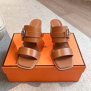 Hermes sandals brown - Height: 6.5cm - 5