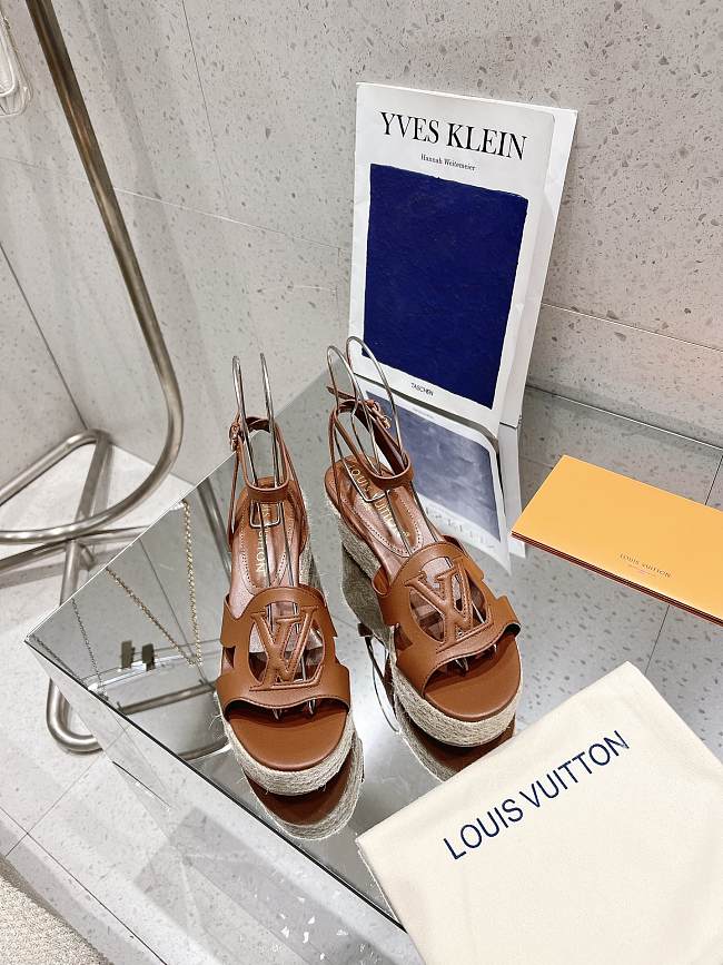 LV Isola Wedge Sandal Brown - Height: 9cm  - 1