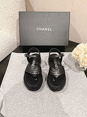 Chanel Sandals Grosgrain Black - 1