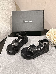 Chanel Sandals Grosgrain Black - 4