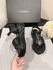 Chanel Sandals Grosgrain Black - 5