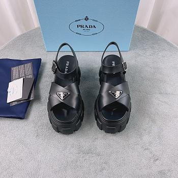 Prada Black Monolith Rubber Sandals
