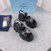 Prada Black Monolith Rubber Sandals - 3